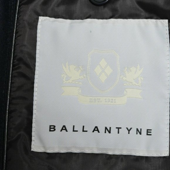 Ballantyne Blue Wool Striped Three Button Coat - Picture 7 of 7